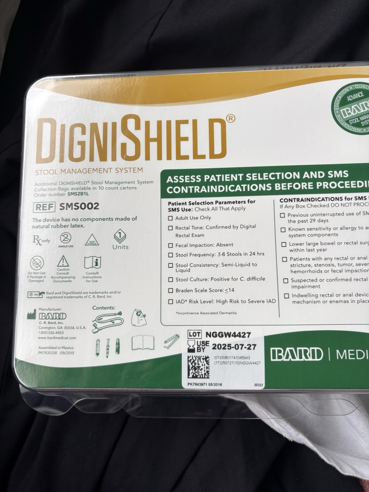 Bard Dignishield Stool Management System SMS002 EXP 2027-04-30