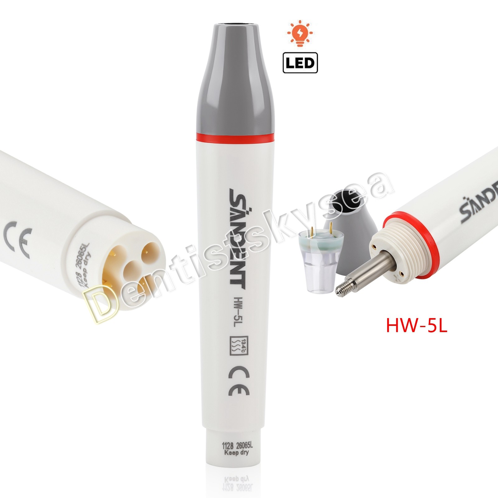 HW-6L Dental Ultrasonic Scaler Handpiece with LED Fit EMS SKYSEA SATELEC NSK