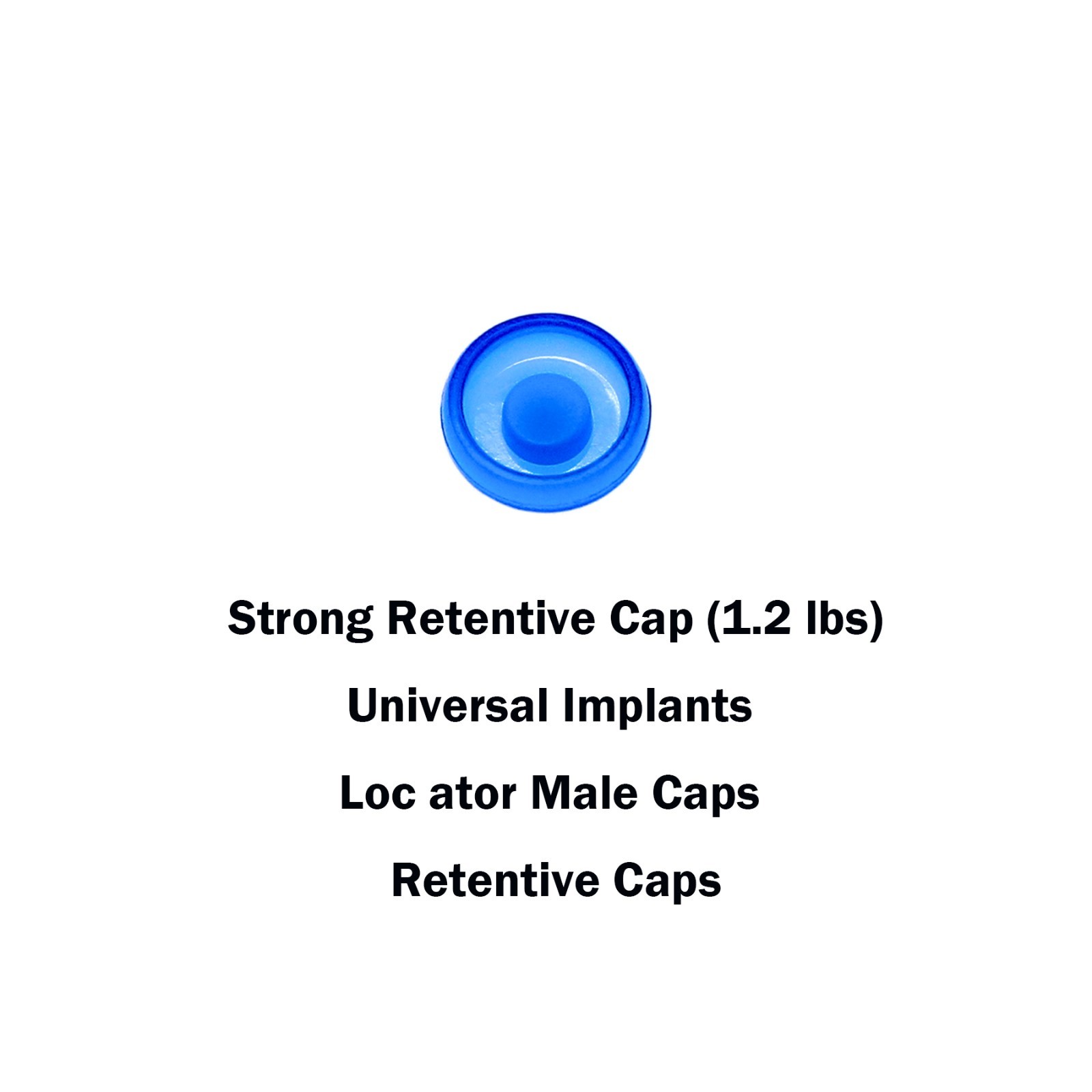 Dental Overdenture Implant Inserts Locator Abutments Retention Caps 8Pcs 1.2lbs