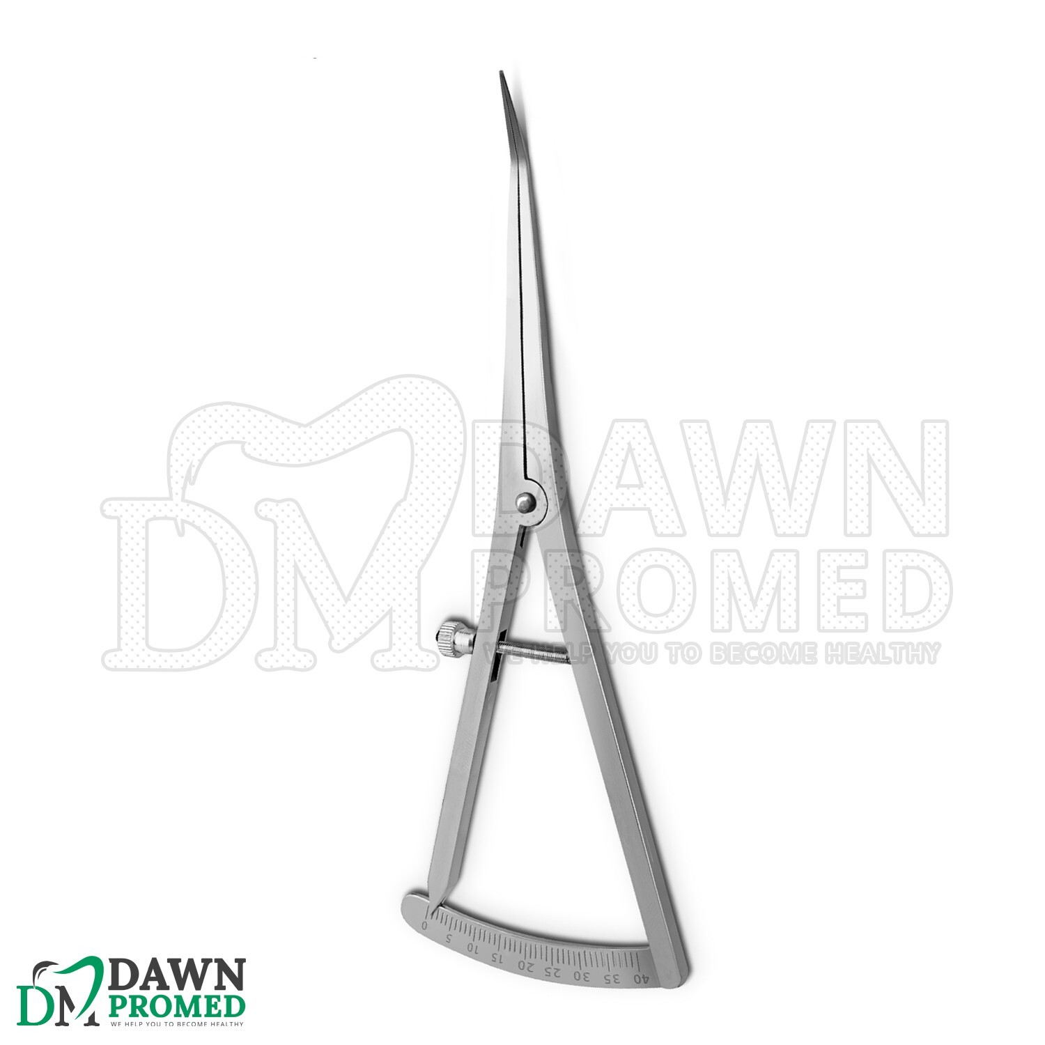 Castroviejo Caliper Angled 6″ Long Bone Mapping 0-40mm Scale Ophthalmology Int