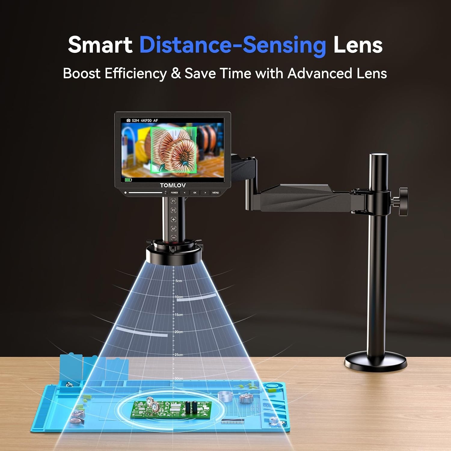TOMLOV 4K Digital Microscope Autofocus HDMI Micro Soldering Microscope for Adult