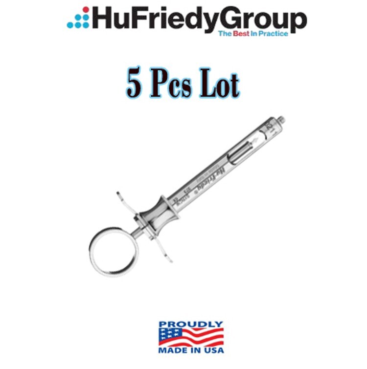 Lot of 5 Hu-Friedy CW Style Dental Anesthetic Aspirating 1.8ml Syringe SYRCW