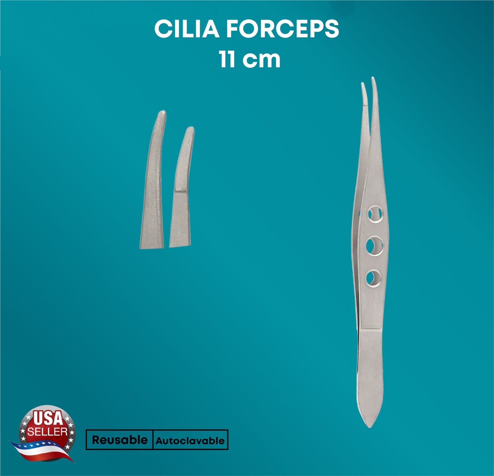 Barraquer Cilia Forceps 11cm Stainless Steel Curved Ophthalmic Use Instruments