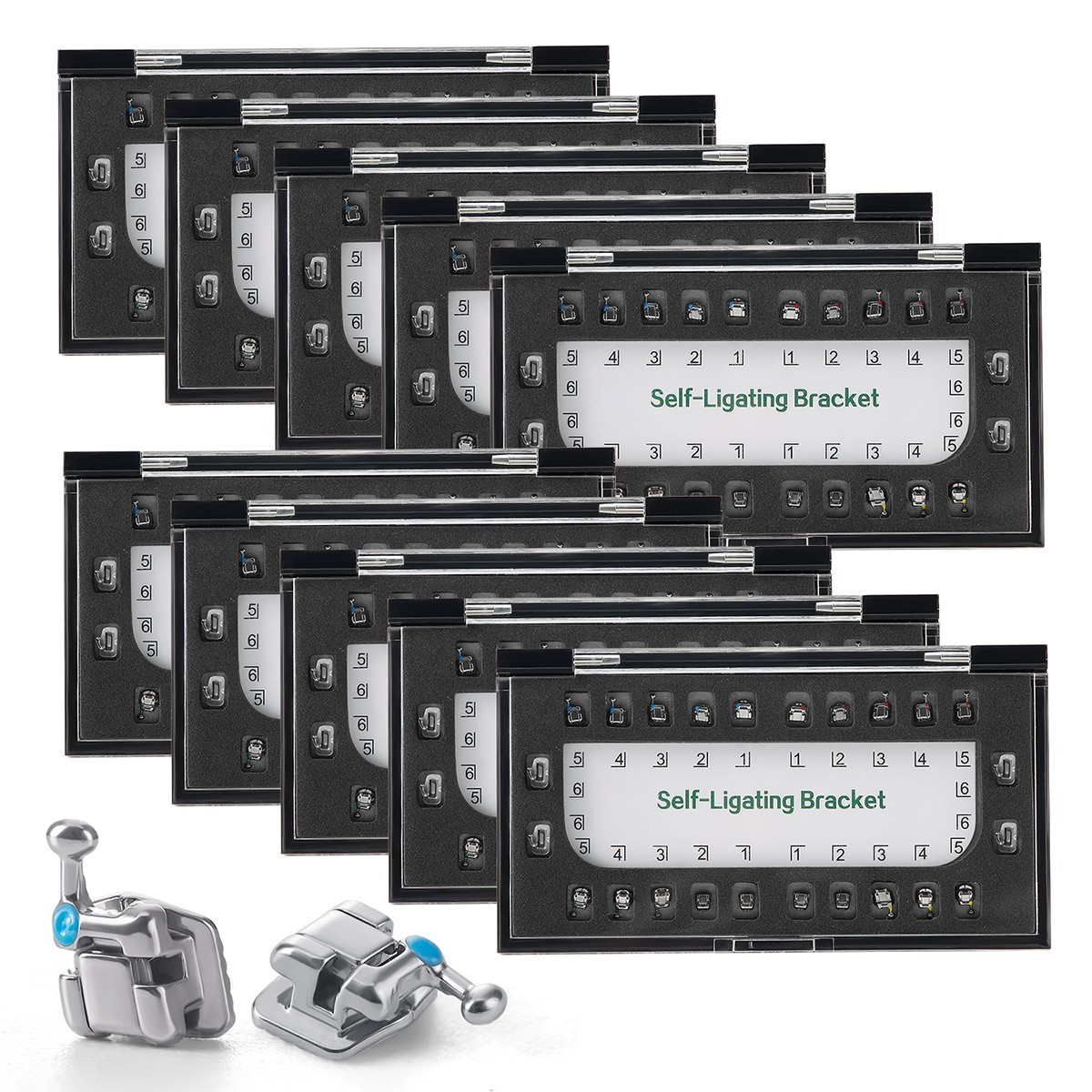 24pcs AZDENT Dental Ortho MIM Self Ligating Bracket Mini Roth.022 Hooks 345
