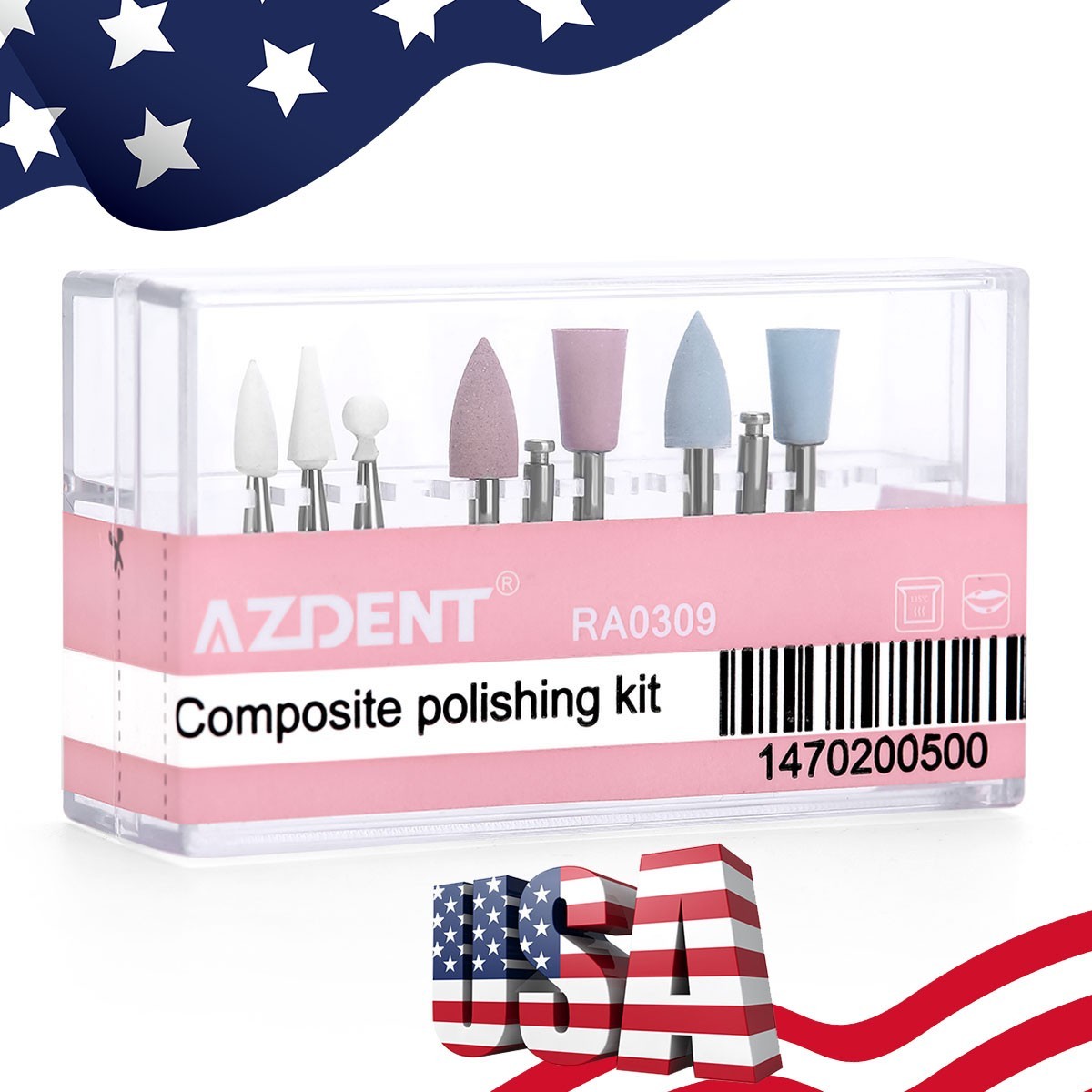 6PCS Dental Composite Polishing Kit RA 0309 For Low-speed Contra Angle Handpiece