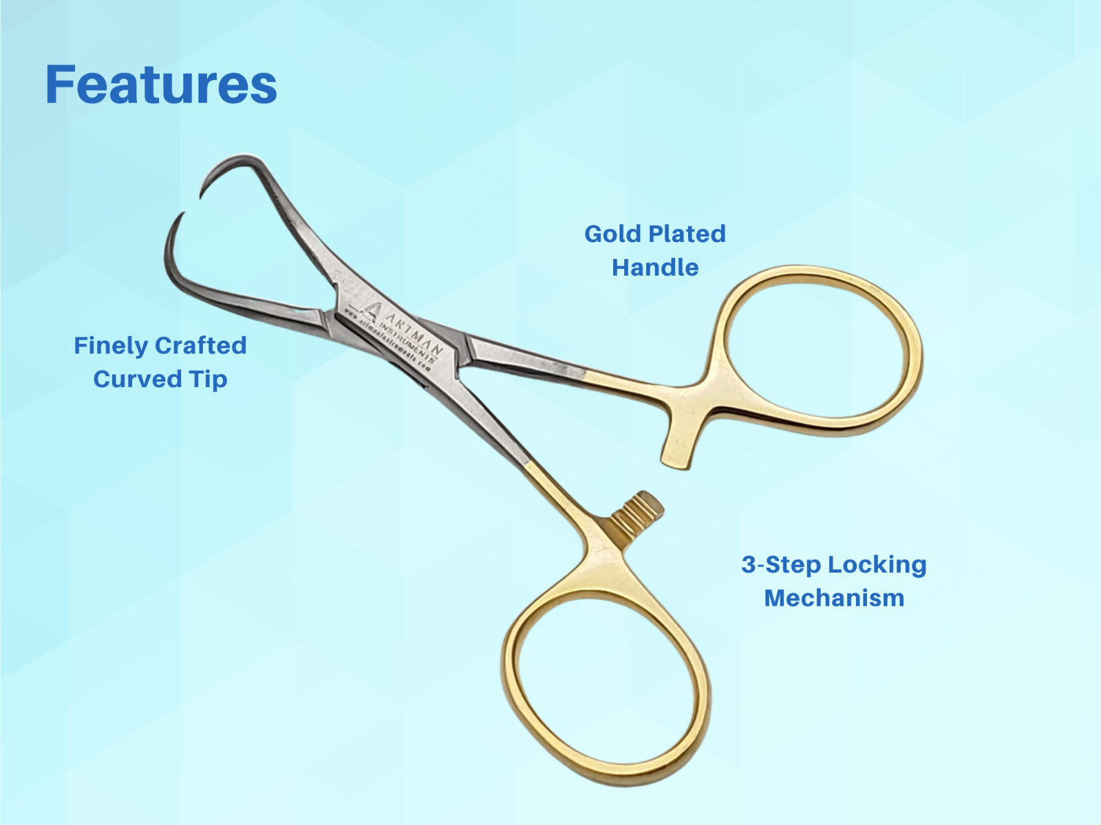 Towel Clamp 10pcs Backhaus Forceps Gold Plated 3.5″ Surgical instruments ARTMAN