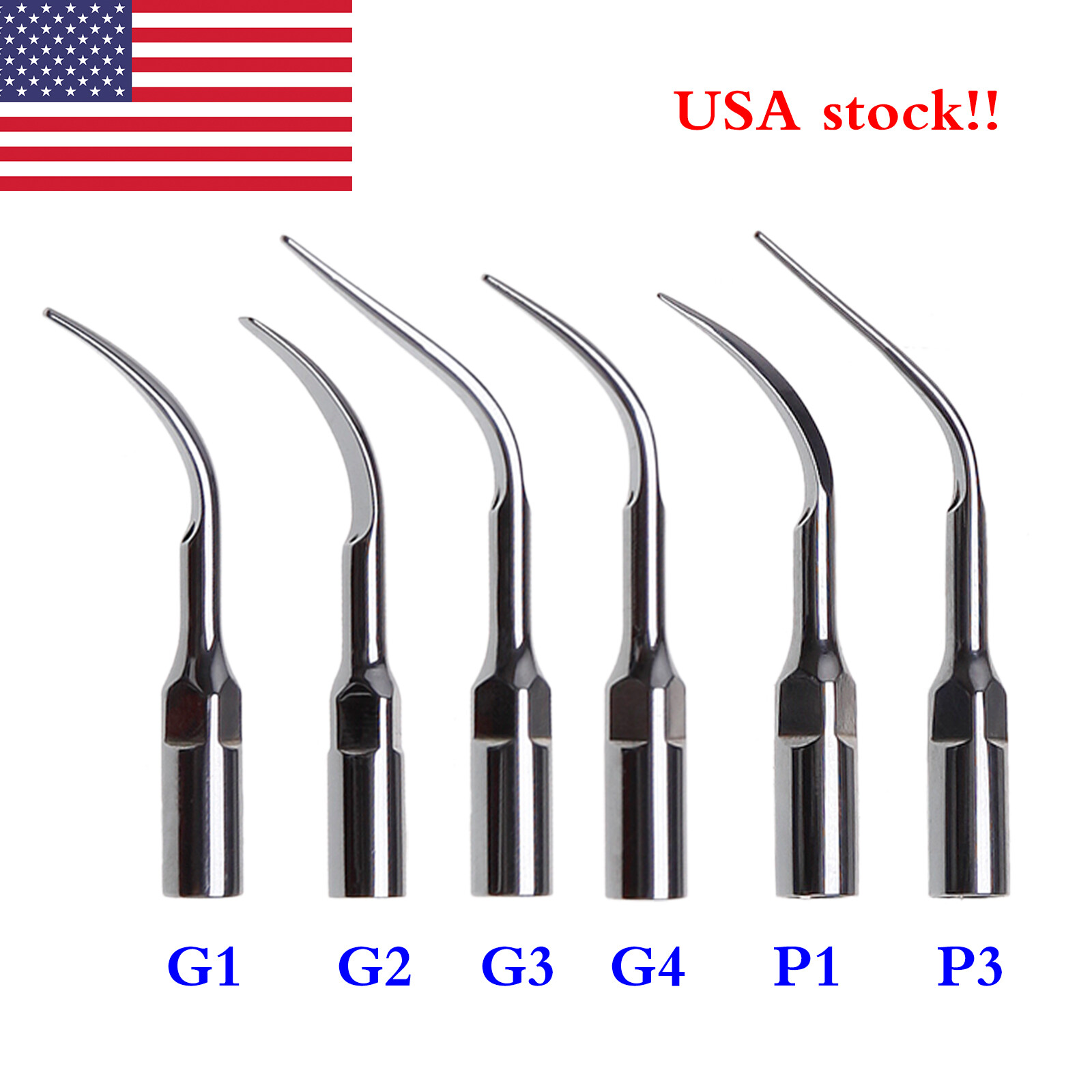 5pcs Dental Ultrasonic Scaler Scaling Perio Tips Fit Woodpecker EMS/DTE SATELEC