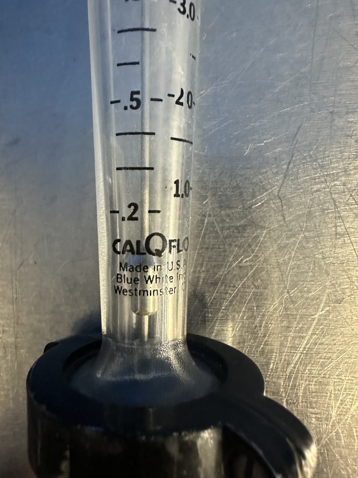 Blue-White Industries CALQFLO Flowmeter 0.2–2.0 GPM Lab Water Panel Mount