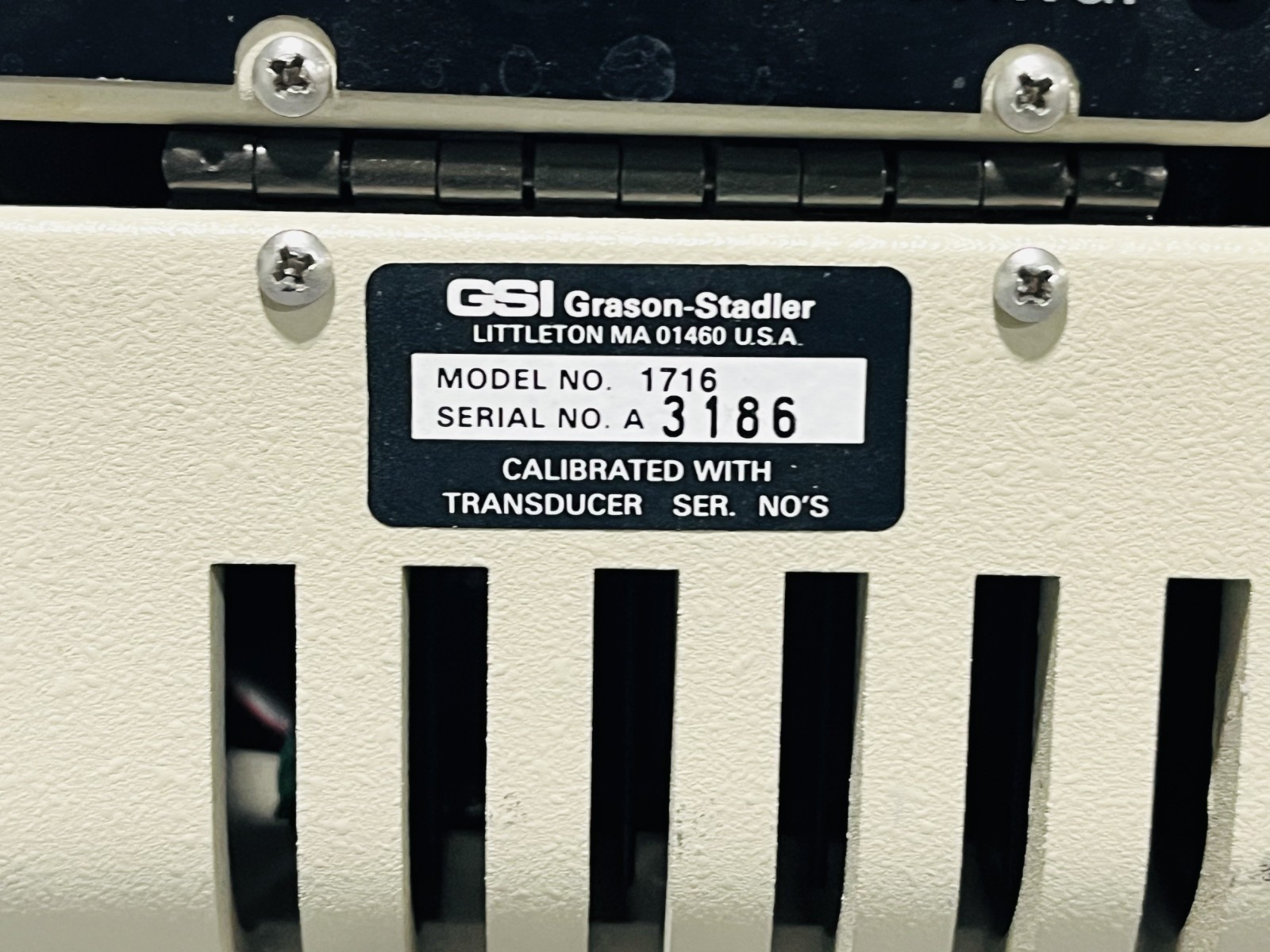 Garson-Stadler GSI 16 Model 1716 2 Channel Audiometer 117V Tested