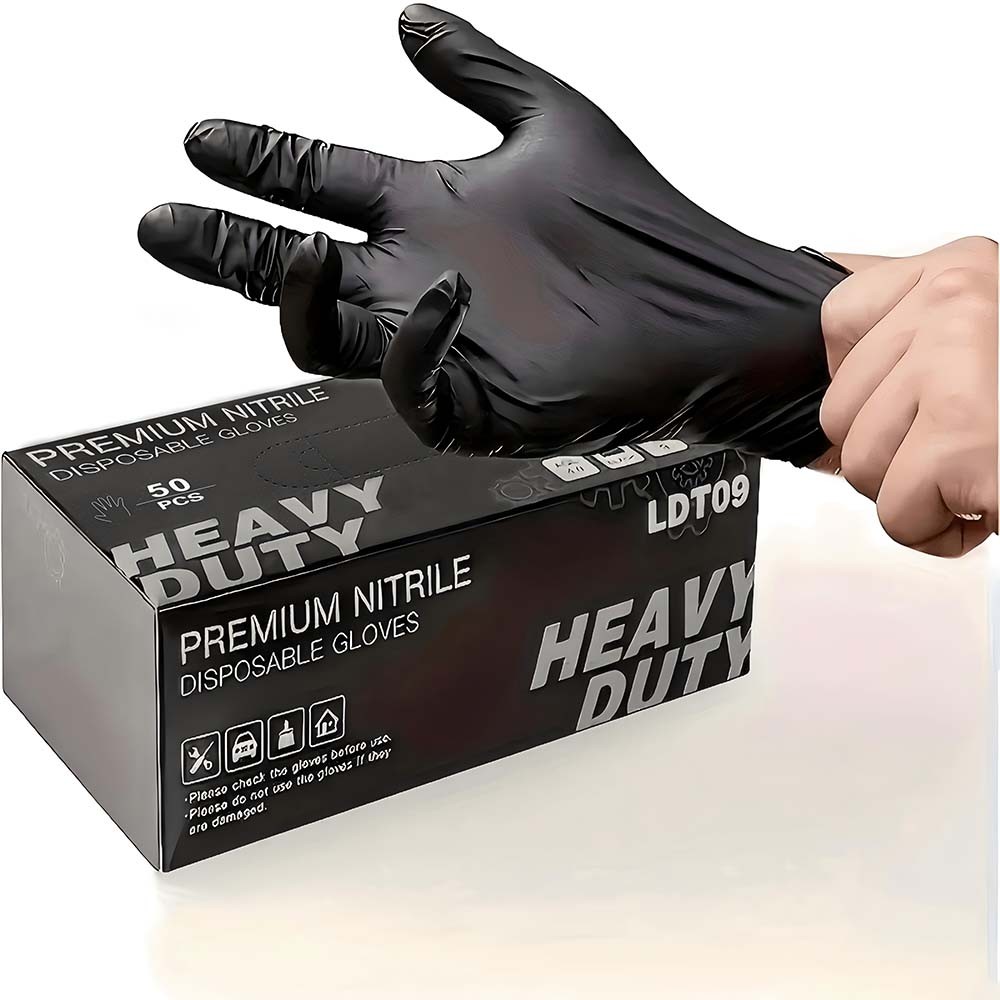Premium 50PCS 4 Mil Powder-Free Disposable Gloves for Cleaning & Food Handling