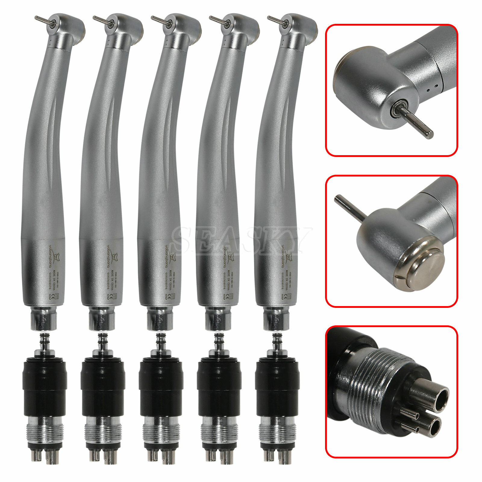 5 Dental High Fast Speed Turbine Handpiece Quick Coupler fit NSK Single Spray