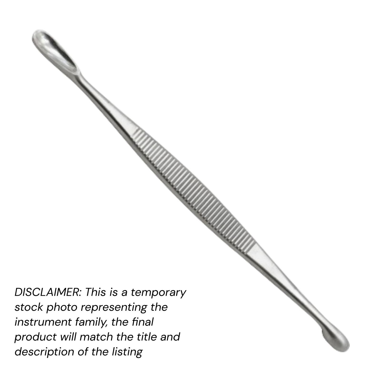 Volkman Curette, 5.5″, Oval/Round Cups, Plain Flat Handle, Small, Economy