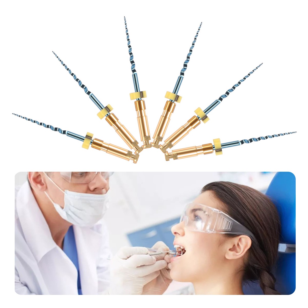 6X Dental Endodontic Rotary Files Endo Root Canal File X-Pro Taper Files 19mm NX