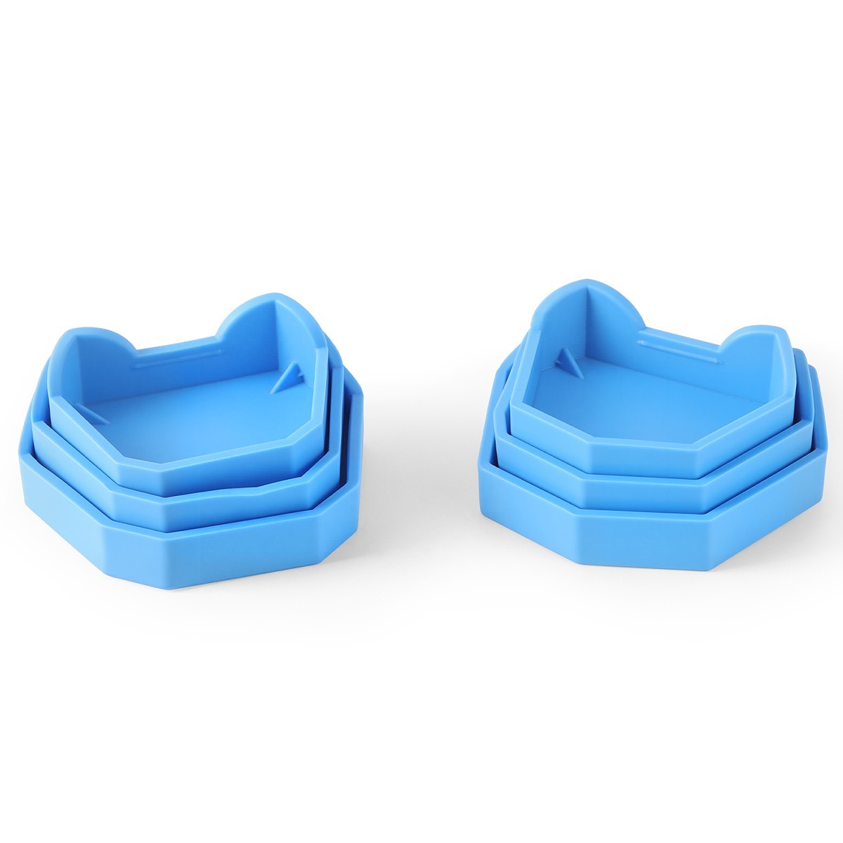 6Pcs/Set Dental Model Former Base Molds Silicone Rubber Notches Plaster Tray