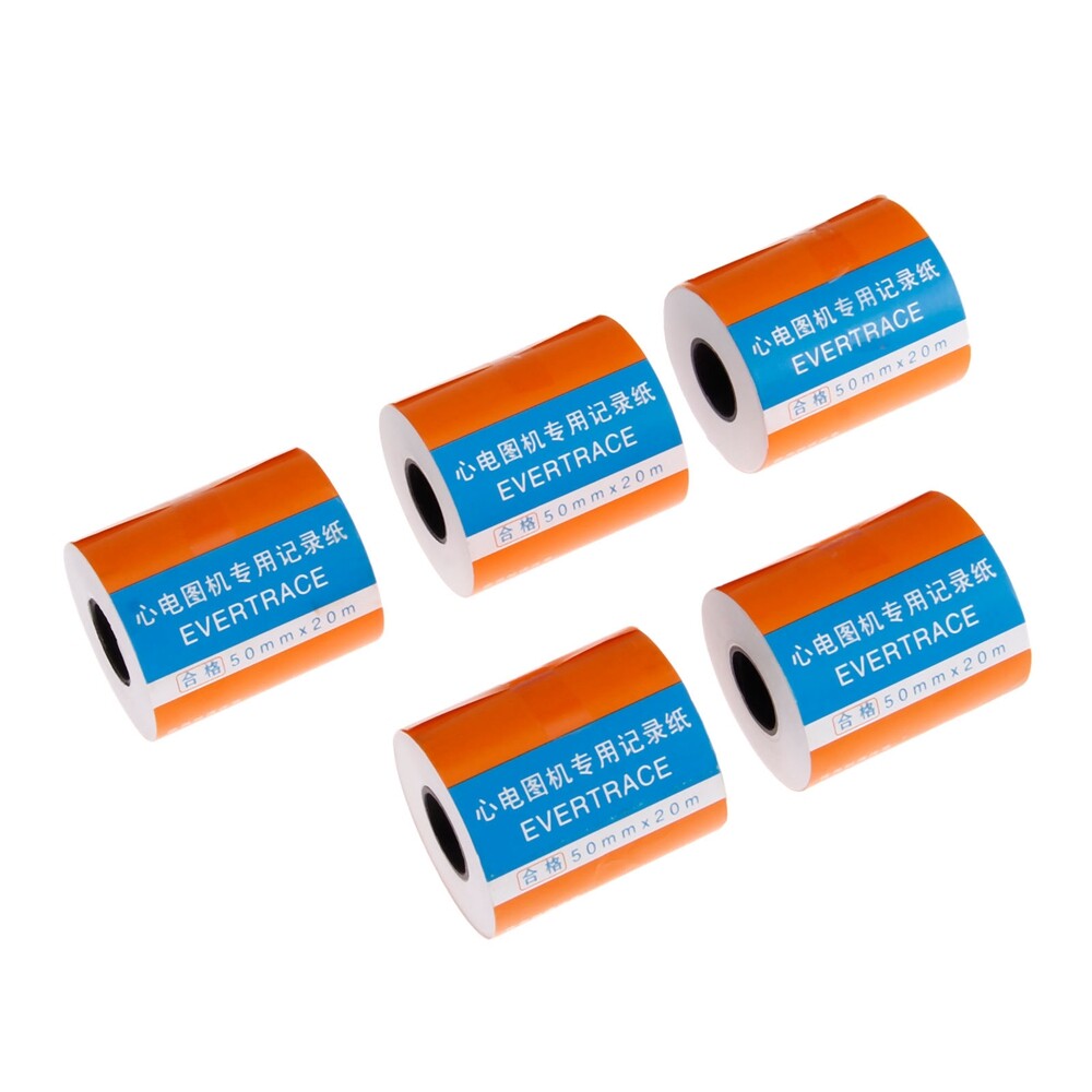 5Rolls 50mm*20m Thermal Print Paper Recording ECG/EKG For ECG100G CMS9200 ECG90A