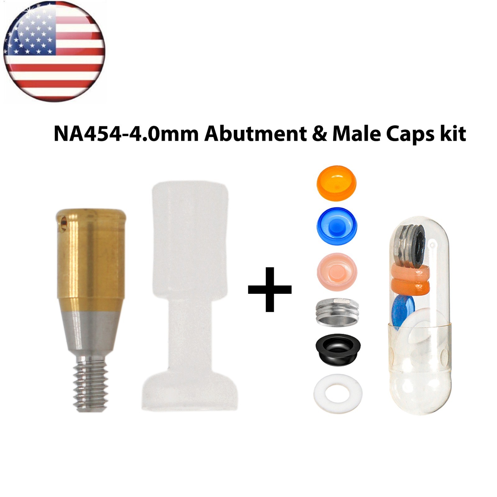 US Dental RP Locator Tapered Abutment Fits Nobel Biocare Active Dia ∅4.3mm 1-5mm