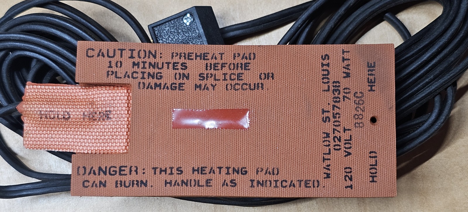 Vintage Watlow 70 watt 120 V Heat Pad NOS