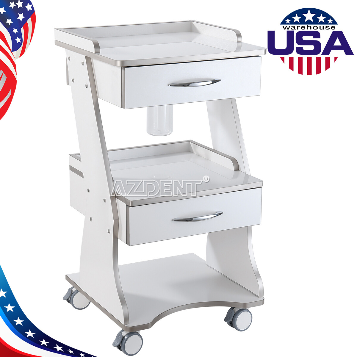 Dental LED Ultrasonic Piezo Scaler /Mobile Trolley Tool Cart Auto Water Supply