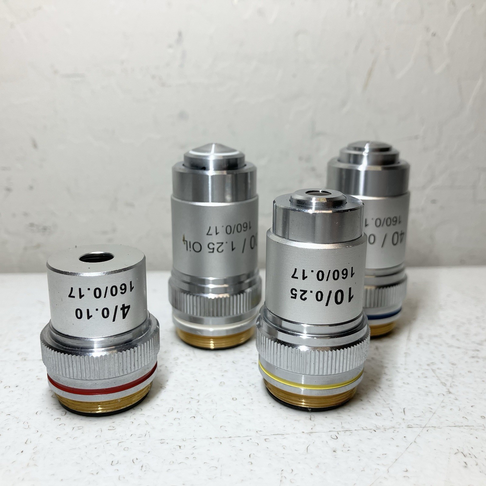 (AmScope Objective lenses) SET of 4 for Microscope Upright LED 1W 40X-1000X