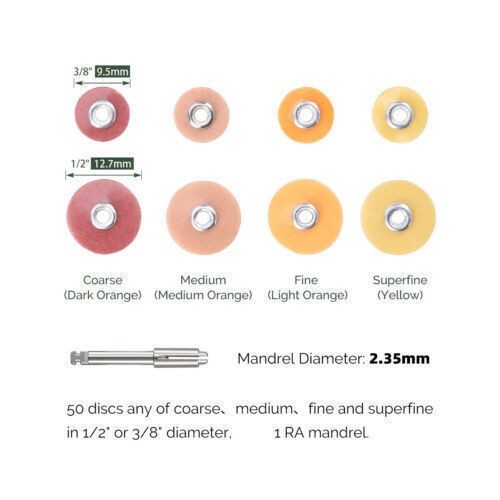 Dental Sof-Lex Extra Thin Discs Finishing Polishing Disc 9.5mm Superfine/Mandrel
