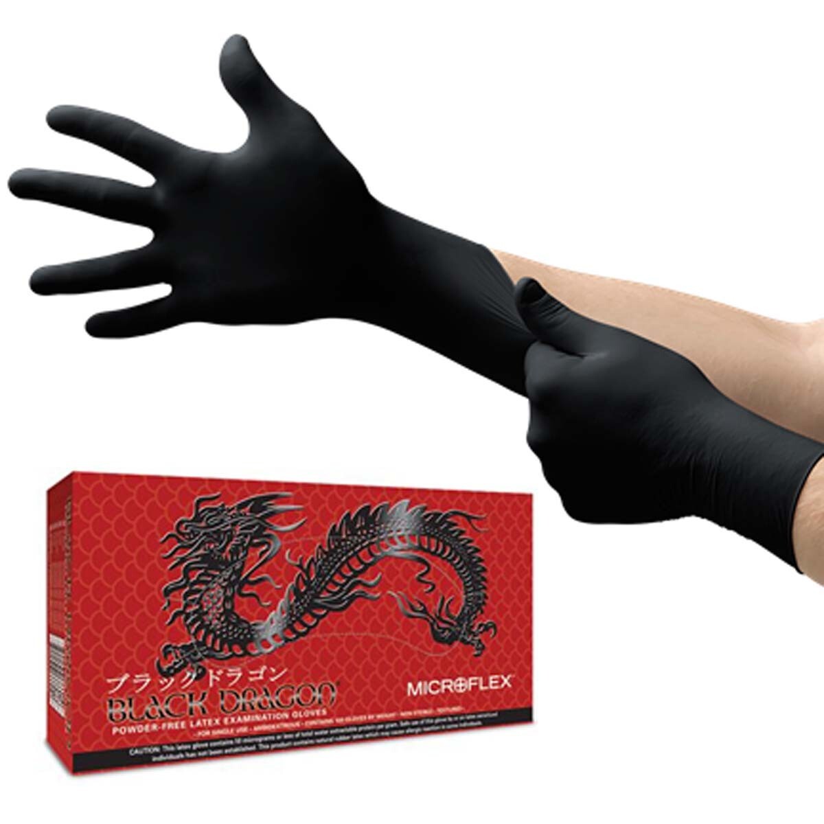 *200-Gloves* Microflex Black Dragon PF Examination Latex X-Large BD-1004-PF