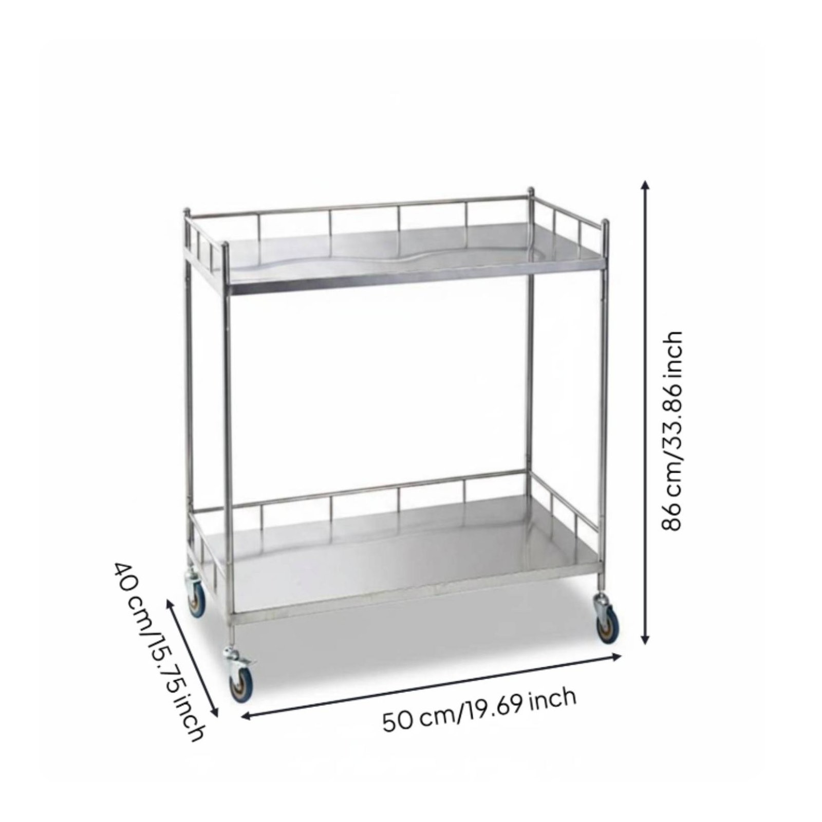 Hospital Treatment Trolley Locking Wheels Oral Instrument Trolley Noiseless