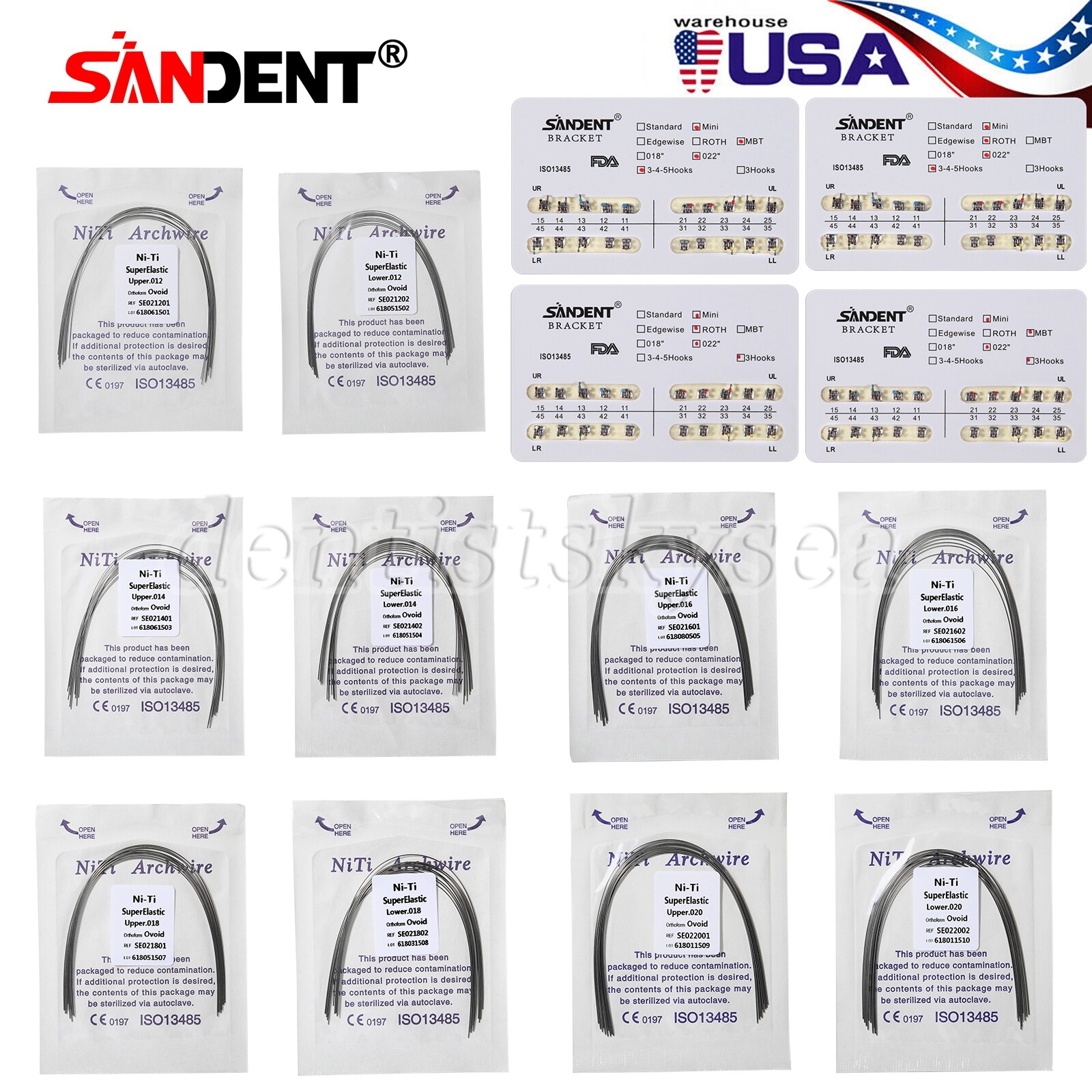 Ortodoncia Dental Arco de Alambre Niti Ronda / Brackets Mini Roth/MBT Slot.022