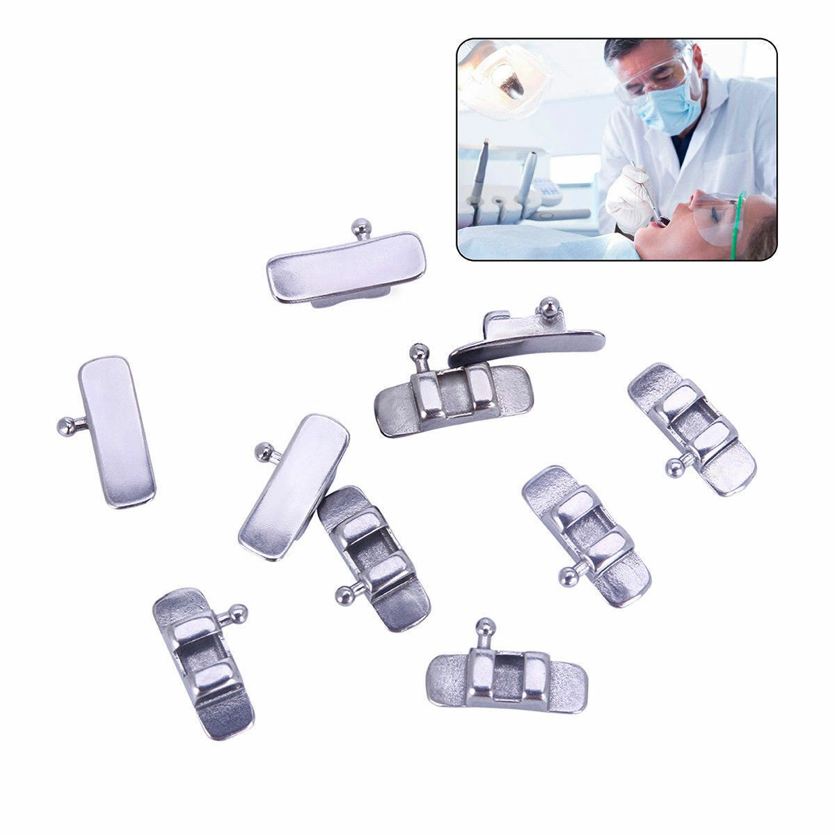 Dental Orthodontic Lingual Sheath Button Left/Right/No Hook Stainless Steel
