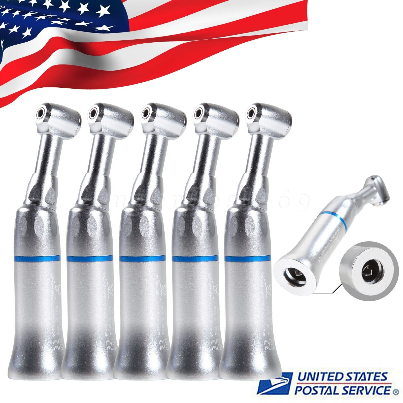 5X Dental Push Button Low Speed Contra Angle Handpiece Fit NSK E-type Motor YAD