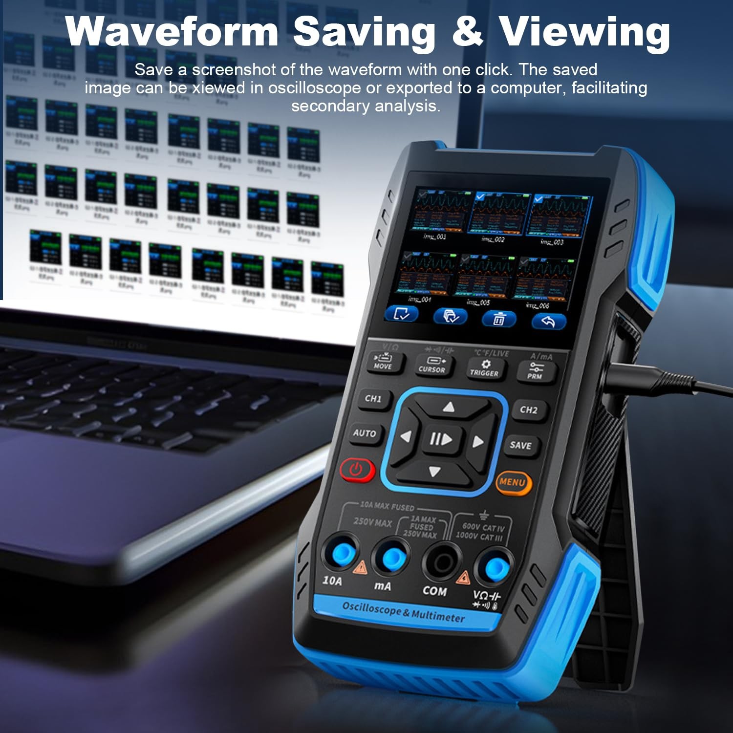 3-in-1 Handheld Oscilloscope Multimeter & DDS Generator, 2 Channel, 10MHz Ban…