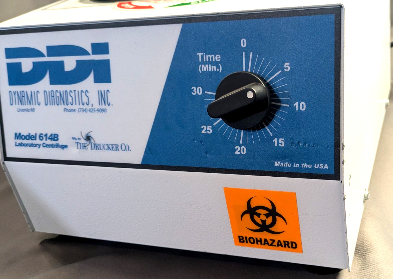Drucker DDI Dynamic Diagnostics Model 614B Laboratory Centrifuge Timer + 6 Tubes