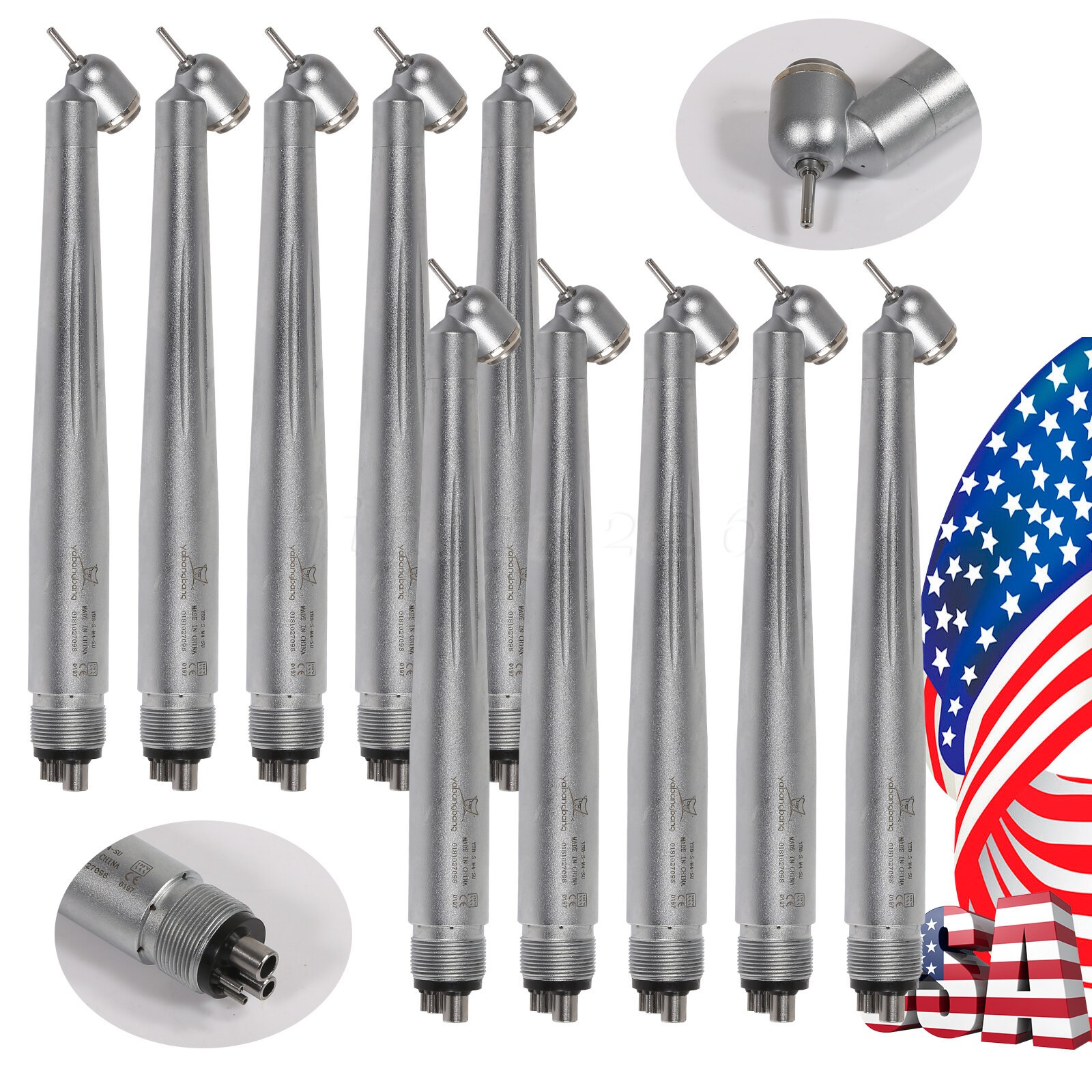 Dental 45 Degree Surgical High Speed Handpiece Push Button 4Hole WCA4