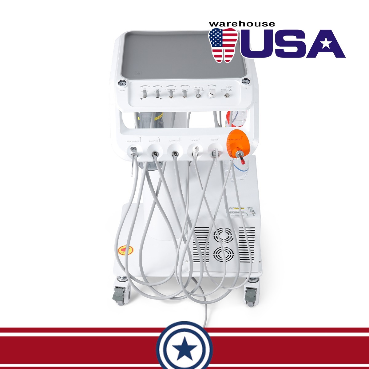 Dental Portable Mobile Delivery Unit System Air Compressor 4H/With Surgical Lamp