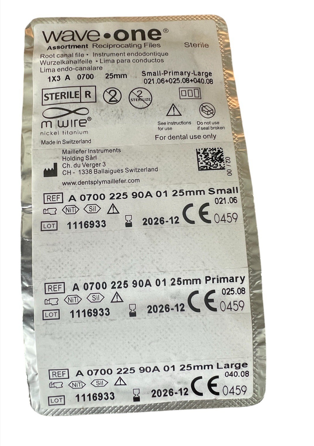 Waveone Gold Wave One 25mm Endodontic File Root Canal Dentsply Tulsa