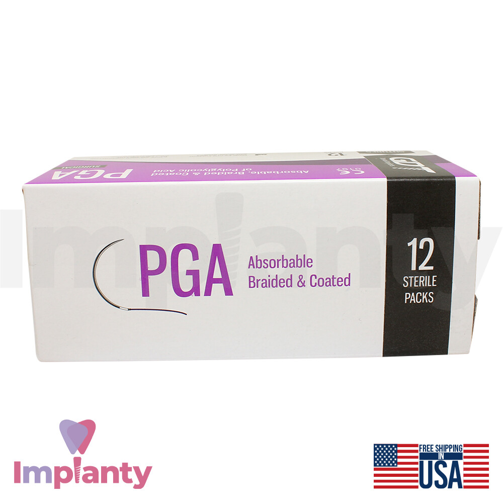 X5 PGA Sutures Absorbable Violet Braided 12 Pcs Sterile Training Thread