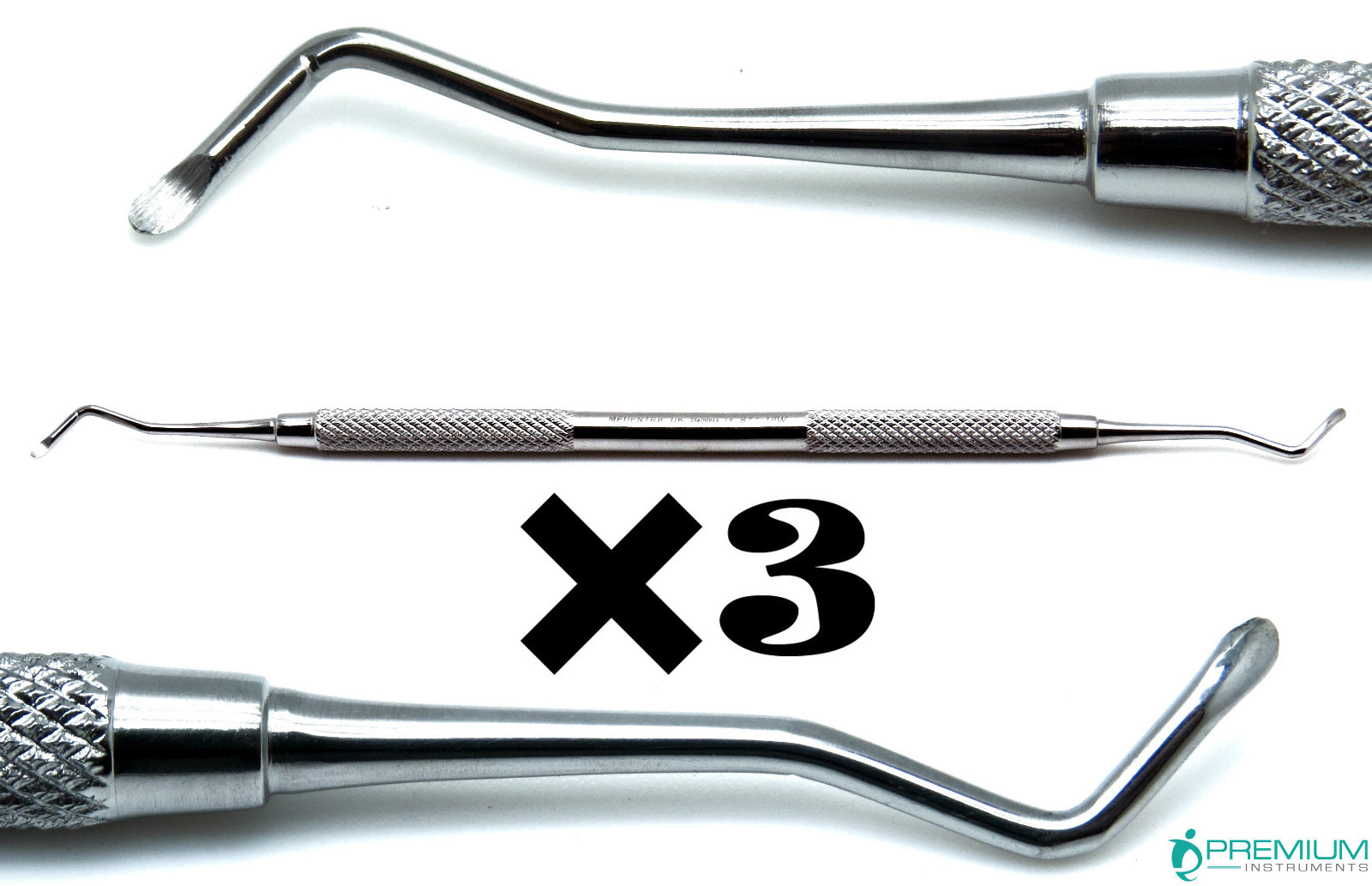 3 Pcs Dental Excavator 18W, Restorative Double Ended Spoon 1.5mm Instruments