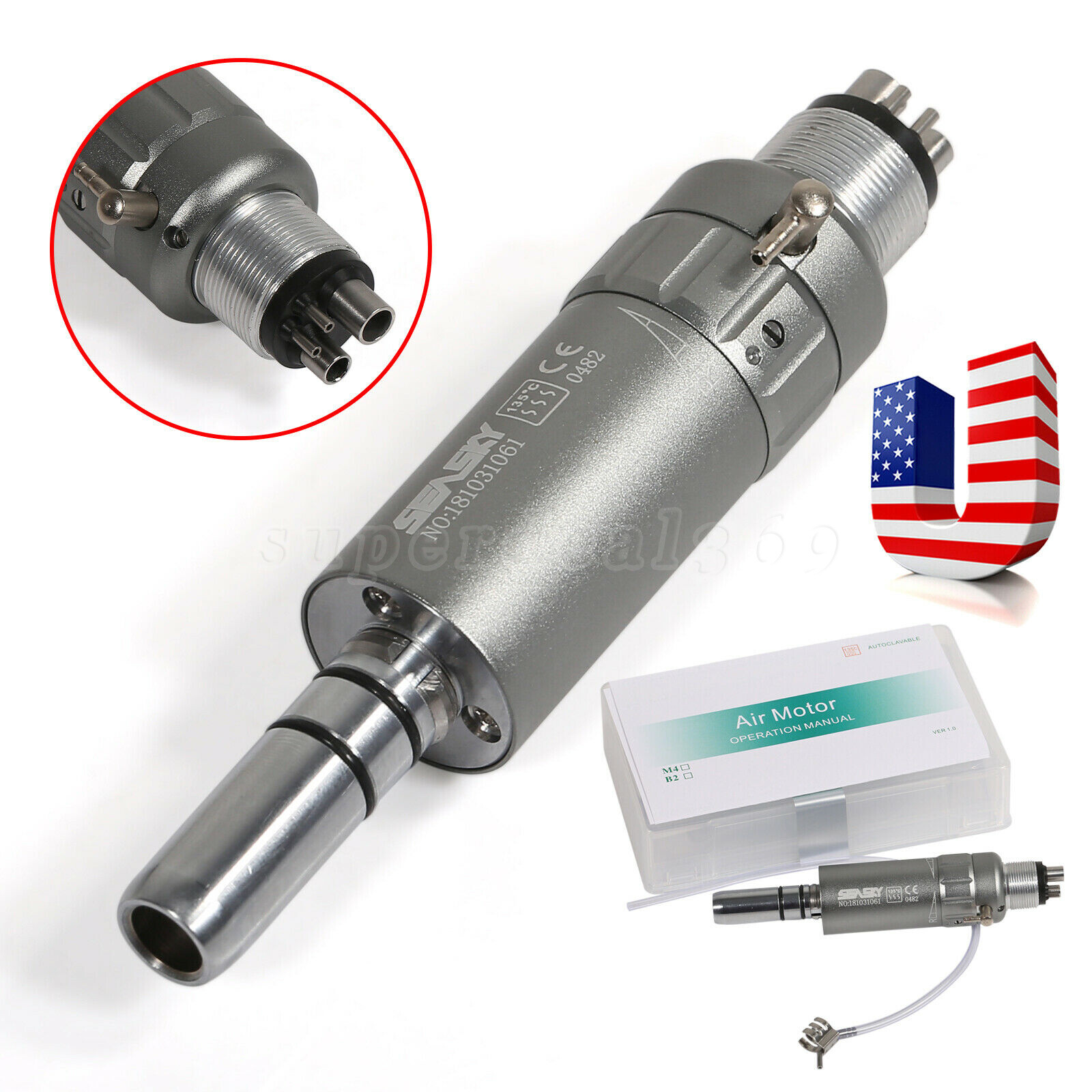 SEASKY Dental Low Speed Air Motor 4 Hole Handpiece NSK Style E-Type de