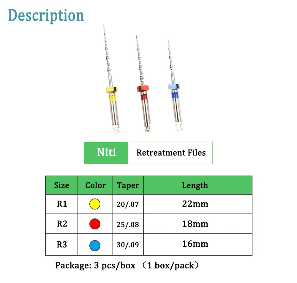 3pcEASYINSMILE Dental Rotary Endo Files NITI Retreatment Root Canal Retract file