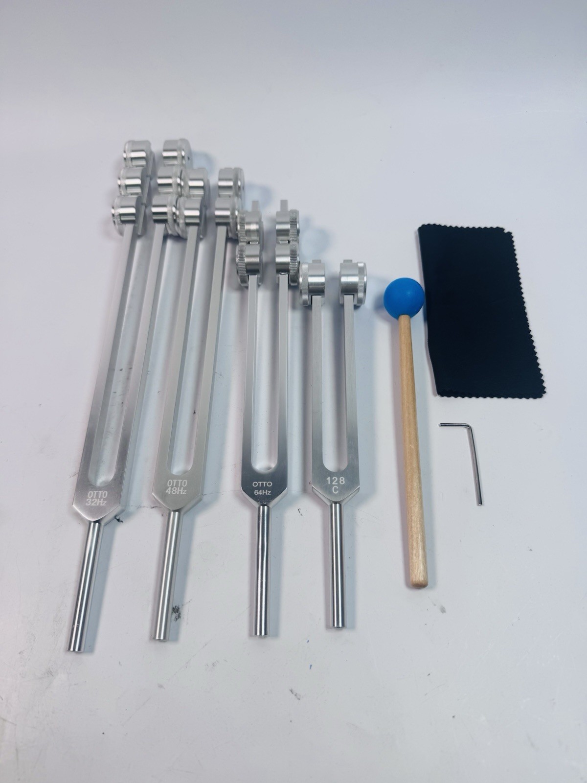 Otto Tuner Tuning Fork Set 32 Hz 48 Hz 64 Hz and 128 Hz Weighted Tuning Forks