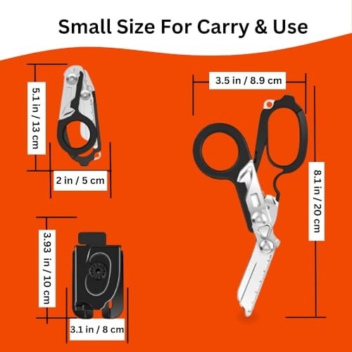 6-in-1 Heavy Duty Trauma Shears | Foldable Emergency Response Tool | Stainless S