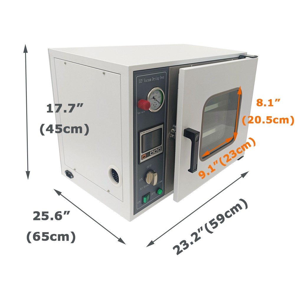 0.9 Cu Ft Digital Vacuum Drying Oven Temperature Control Double Layer Shelves