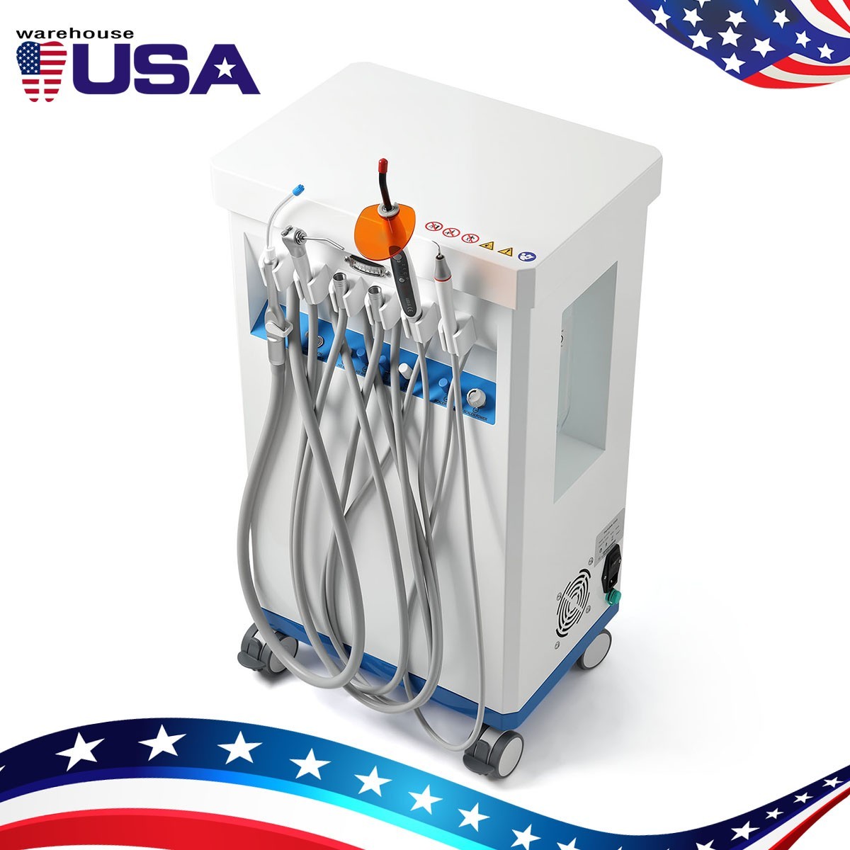 Portable Dental Delivery Unit Cart Air Compressor/22L Autoclave Steam Sterilizer