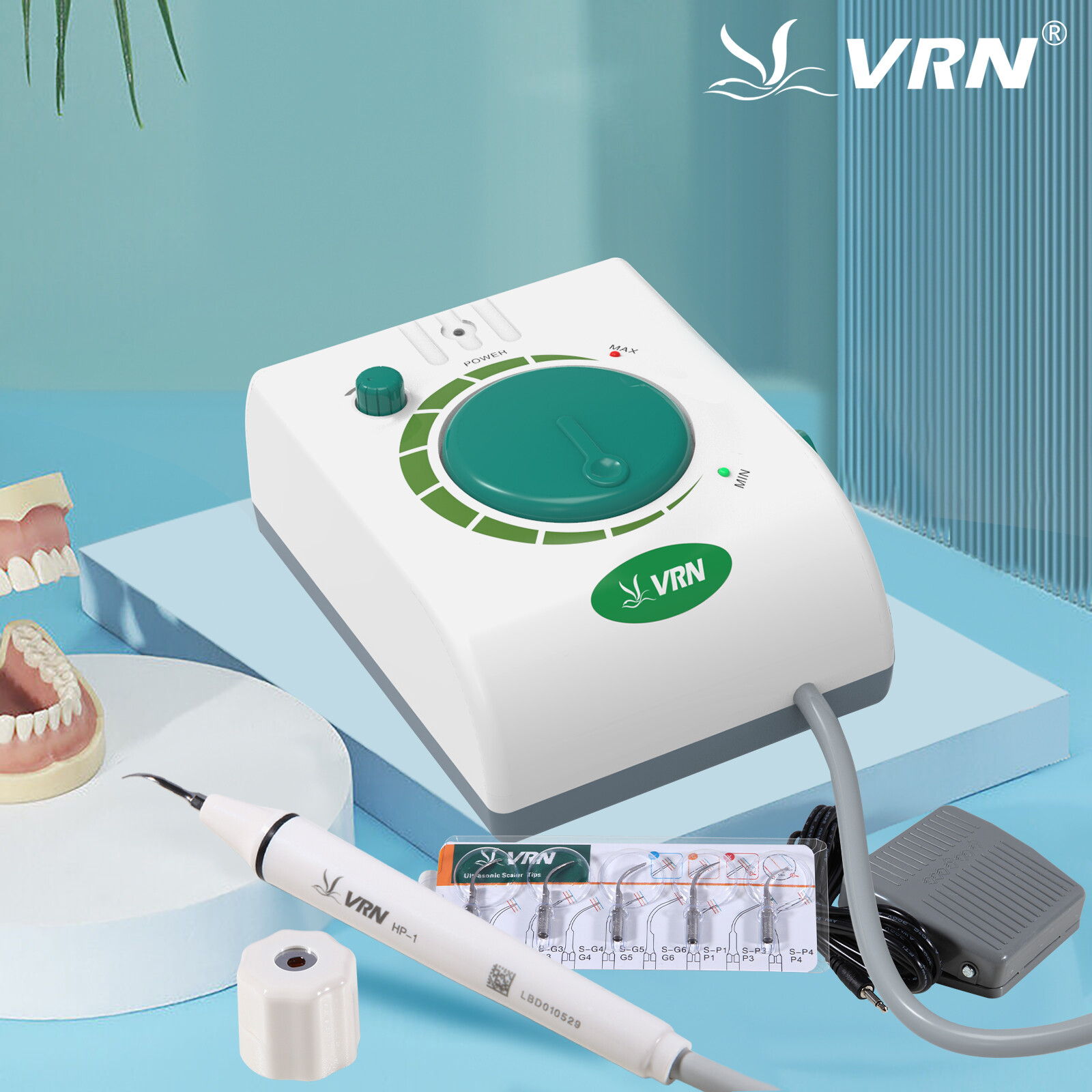 Dental Ultrasonic Piezo Scaler +5*Tips +HP-1 Detachable Handpiece For EMS ns