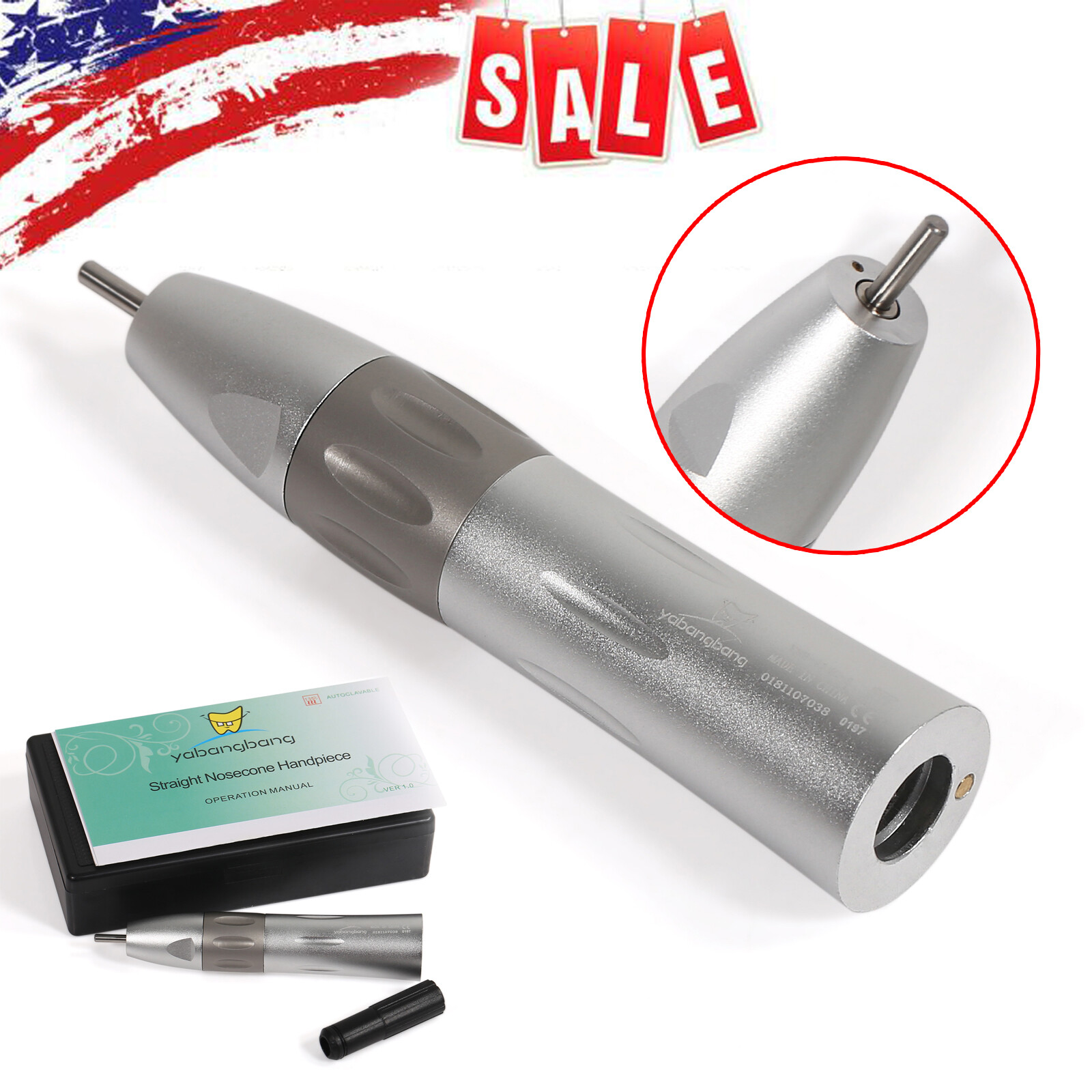 Inner Water Spray Dental Low Speed Handpiece Push Contra Angle Straight 4H Motor
