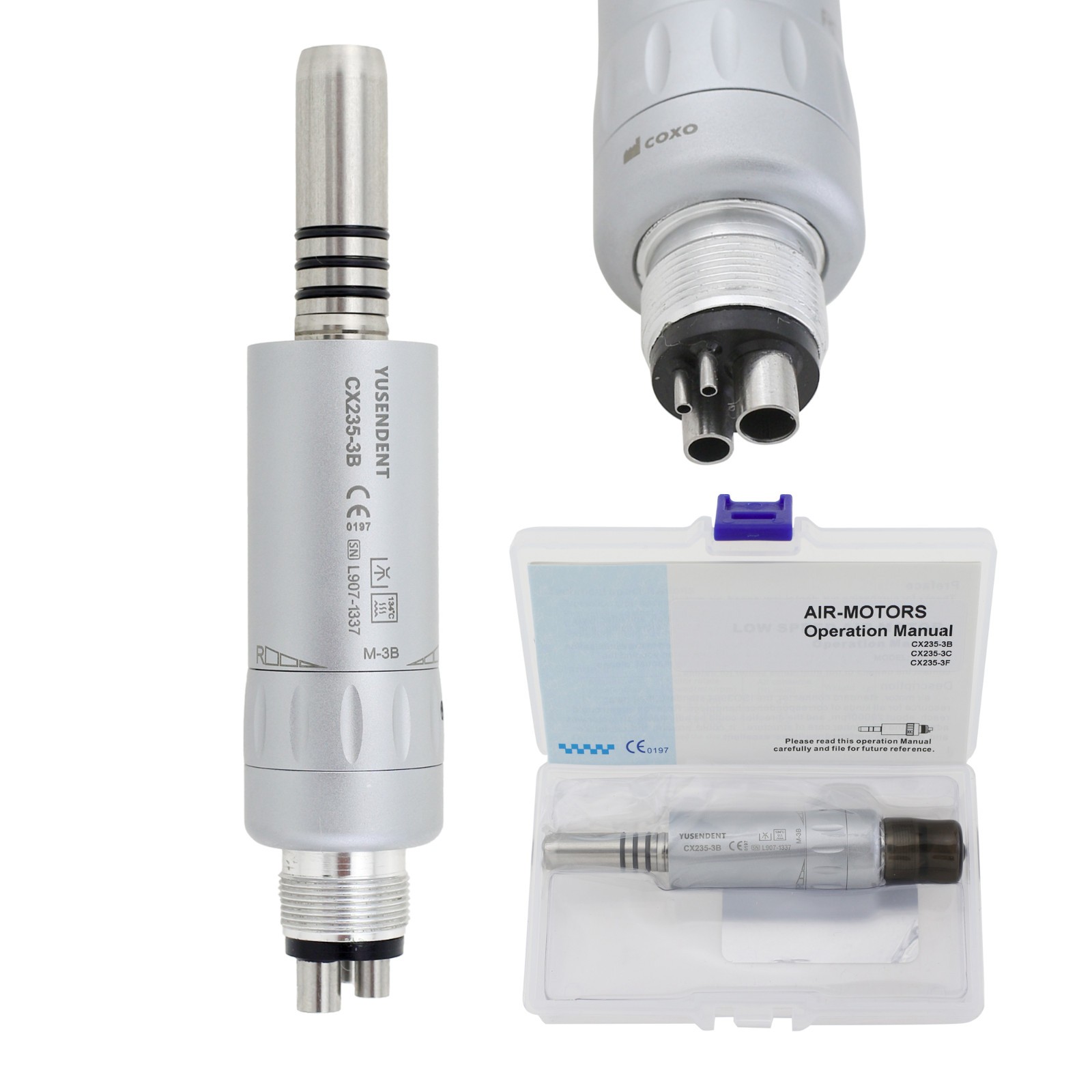 COXO Dental Low Speed Air Motor 4 Hole ISO E Type Inner Water Handpiece CX235-B