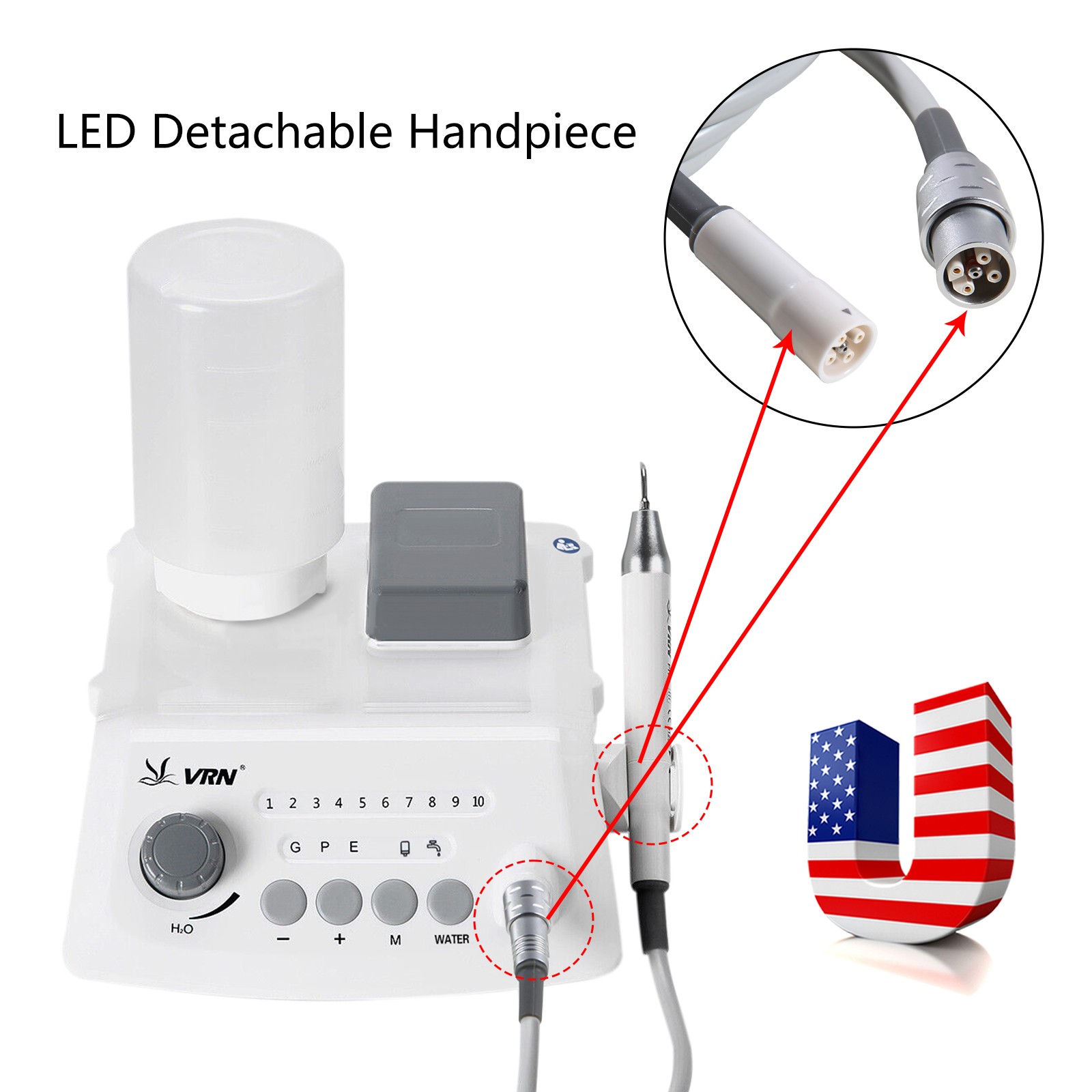 LED Dental Ultrasonic Piezo Scaler Scaling Perio Endo USA STOCK Bottle