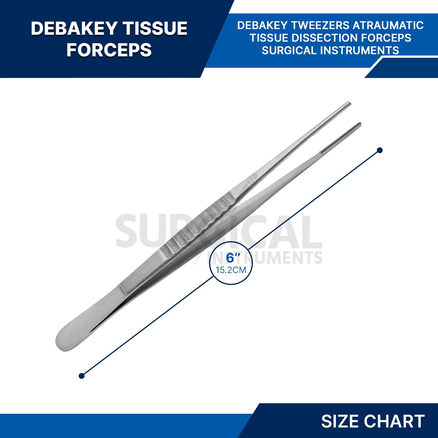3 Pcs DeBakey Vascular Surgical Thumb Tissue Forceps Atraumatic Tweezers Set