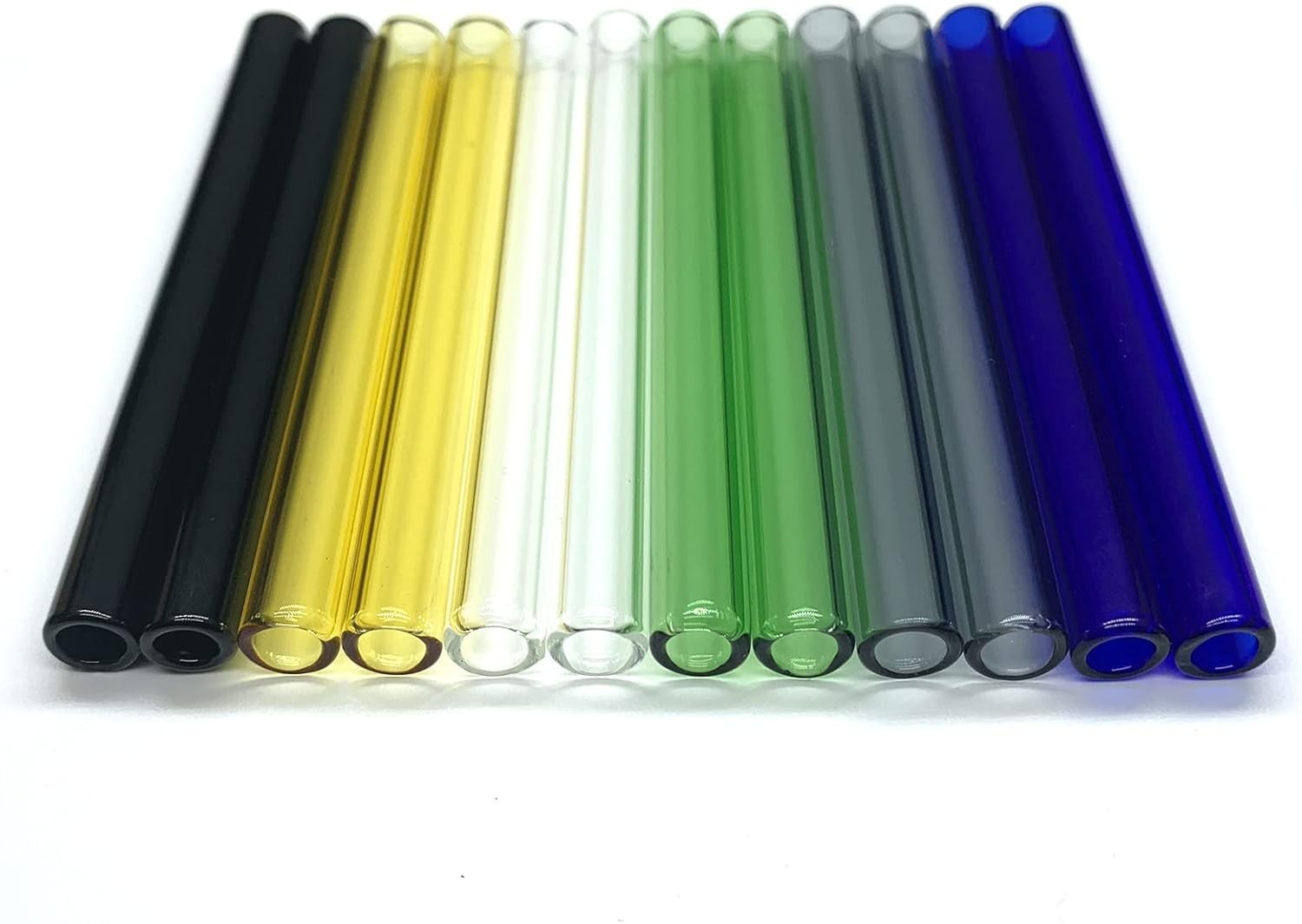 Glass Tubes 12 Piece Reusable Glass Straws 4 Inch Long OD 10 mm Thickness 1.5…