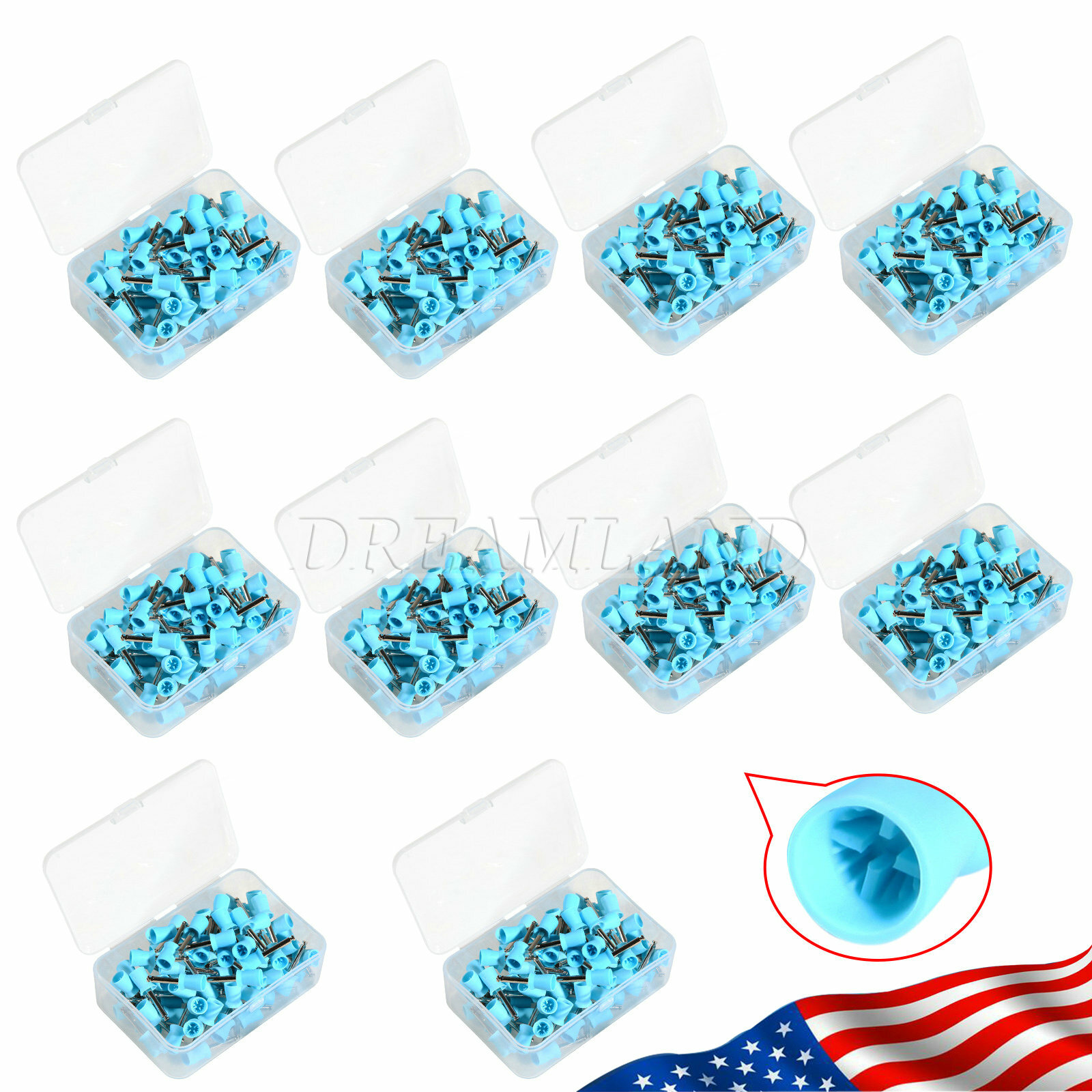 100-1000*Dental Rubber Prophy Tooth Teeth Polish Polishing Cups Latch Type Brush