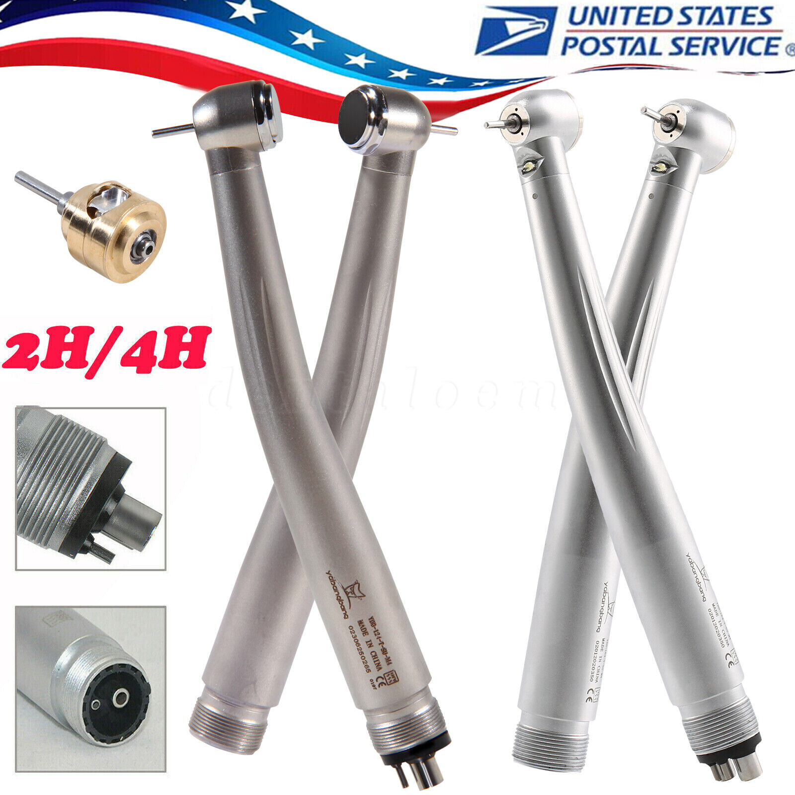 Dental (LED E-generator) High Speed Handpiece Push Button 2Holes/4Holes Surgical